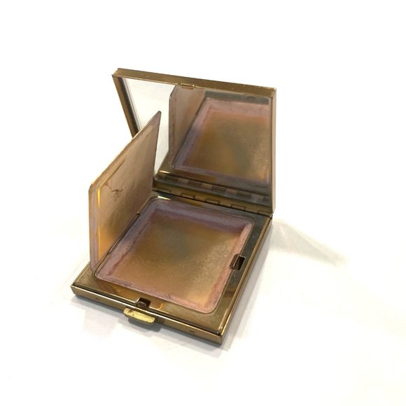 Volupte USA Mid Century Modern Brass Mirrored Miniature Powder Compact - Picture 7 of 9